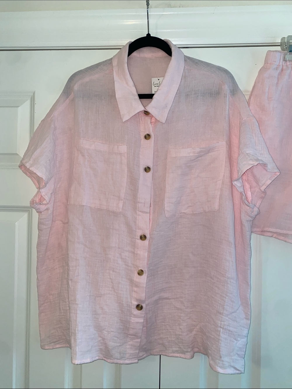 Cupshe Soft Pink High Waist Lounge Shorts Set - Picture 7 of 11